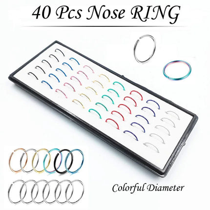 Fashion Crystal Stainless Steel Nose Stud Piercing for Women Hypoallergenic 1.8mm Nose Ring Straight/L/Screw Shaped Body Jewelry