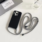 black 00 / For iPhone 16 Pro Max / Case & Strap|silicone