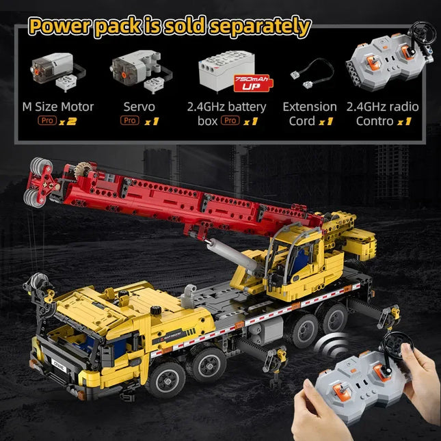 Cada City Remote Control Engineering Vehicle Truck Crane Building Blocks Technical MOC RC Car Bricks DIY Toys For Children Gifts