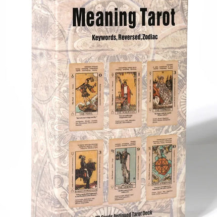 Tarot Card With Meaning On Them Beginner Tarot Keyword Antiqued Tarot Deck Learn Tarot 78 Cards Reversed