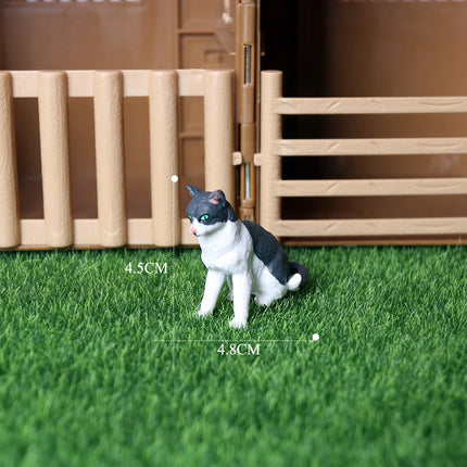 Realistic Plastic Cat Kitty Different Poses Figure Mini Cats Pet Model Figurines Cake Topper Kitten Toy Christmas Birthday Gift