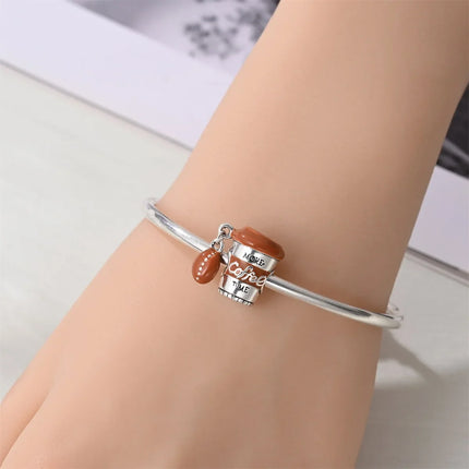 Classic 925 Sterling Coffee Cup Charms Tea Cup Beads Fit Original Bracelet Necklace Pendant Women Bracelet DIY Fine Jewelry Gift