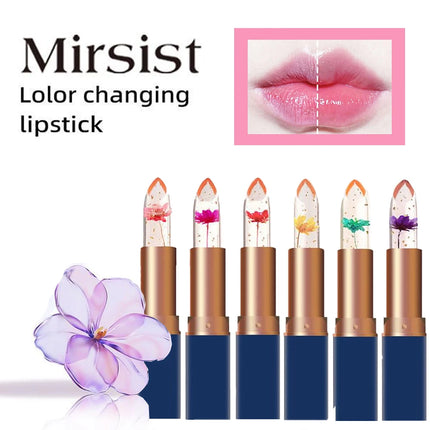 Temperature Color Changing Lip Balm Crystal Jelly Flower Lipstick Gloss Nutritious Lasting Moisturizing Non-Stick Cup Makeup New