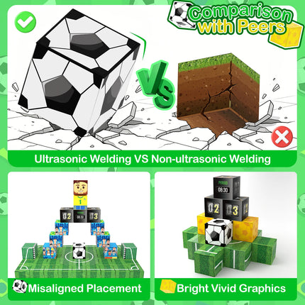 Soccer Magnetic Building Blocks Set Creative DIY Football Player Magnetic Cubes Educational STEM Sensory Toy For Kids Boys Gift
