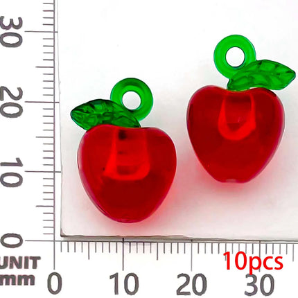 10/18pcs Fruits Charms Resin Strawberry, Cherry, Apple Pendants for DIY Bracelets Necklaces Earrings Jewelry Making Accessories