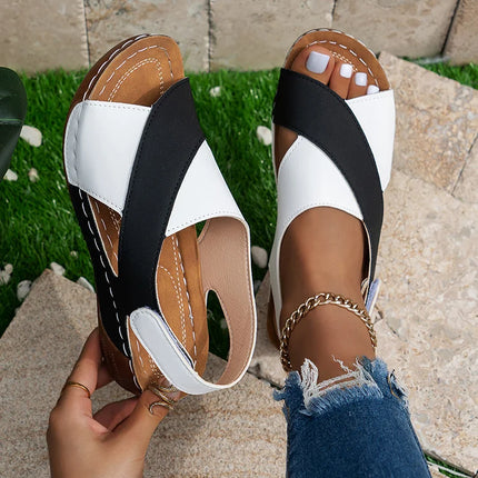 Heels Women's Sandals Wedge Heel Summer Shoes For Woman Low Platform Sandalias Mujer Heeled Summer Sandals Elegant Women Wedges