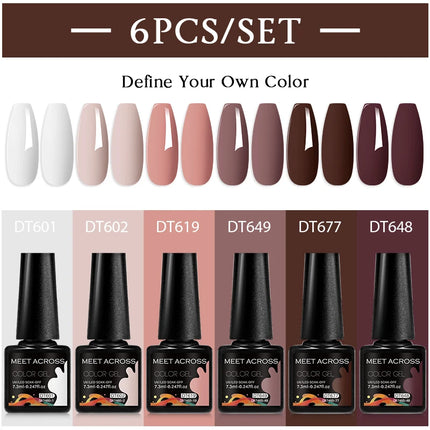 6pc Nail Gel Polish Set DIY Nail Art Semi Permanent UV LED Gel Kit For Nails Decoration Manicure Soak Off Painting Vernis Design