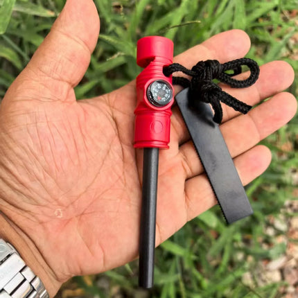 Outdoor compass Waterproof Ignition Stick Magnesium Strip Scraper Camping Survival Ignition Stone Portable Fire Starting Device