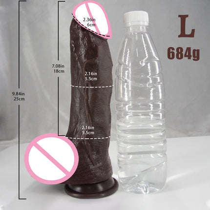 Realistic Long Dildo Black Anal Plug with Suction Cup Big Penis Butt Plug Long Dick Sex Toys for Women Men Phallus Anal Dilator
