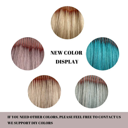Korean hot selling pure cotton 100% human hair cotton thread double head double brushed feather hair extensions natural color