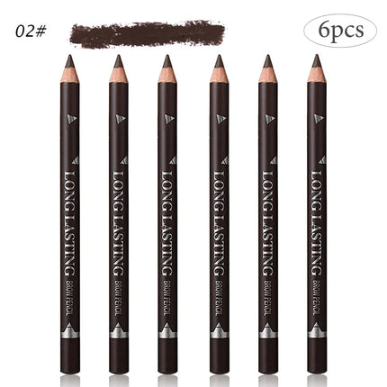 6/12PCs eye brow pencil waterproof professional women eye makeup pen easy color natural black Brown cosmetic beauty eyebrow tool