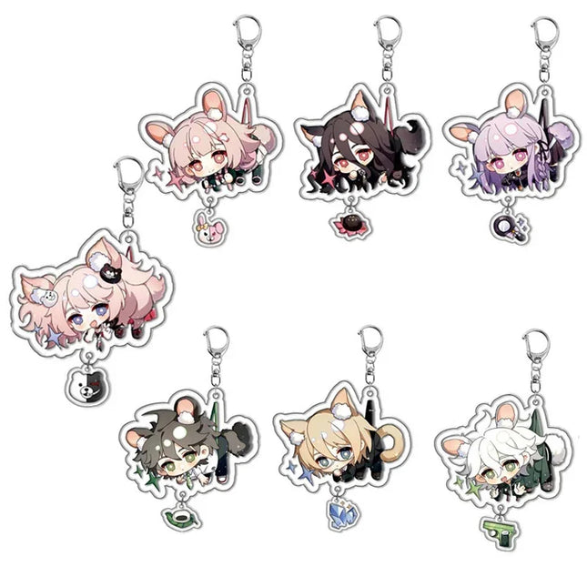 Anime Danganronpa Acrylic Keychain Cosplay Figures Naegi Makoto Kirigiri Kyoko Maizono Pendant Bag Accessories Fans Keyring