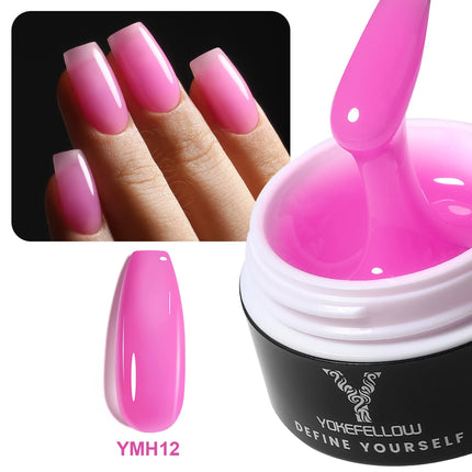 NEW YOKEFELLOW Builder Gel Nail Polish 15g Jelly Blue Hard Gel HEMA TPO Free Extension Gel Colorful Builer Varnish For Nail DIY