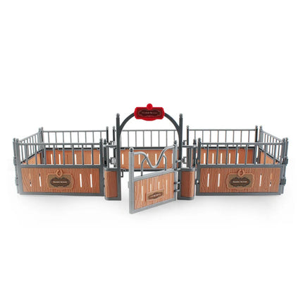 Latest Farm Horse Race House Car Model Action Figures Emulational Horseman Horse Animal Playset Figurines Toy for Christmas Gift