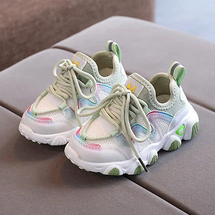 2022 Breathable Toddler Boy Sneakers Stretch Fabric Fashionable Baby Running Shoes Pink School Girl Sports Shoes Sneakers