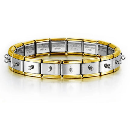 2025 Fashion Functional Elastic Bracelet Modular Bulk Italian Charms Links Fit Bracelet Stainless Steel Jewelry Wholesale