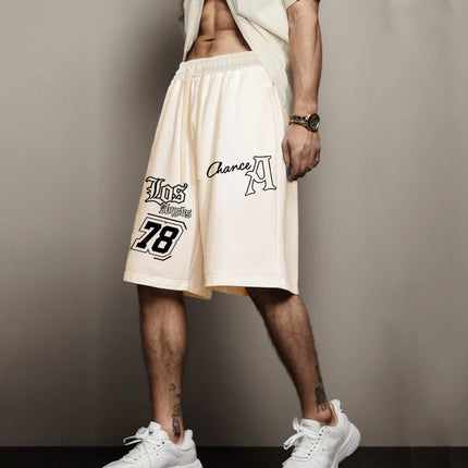 Los Angeles Print Shorts Summer Jogging Soft Loose Sports Shorts Comfortable Fashion High Street Casual Sweatpants Men's Shorts