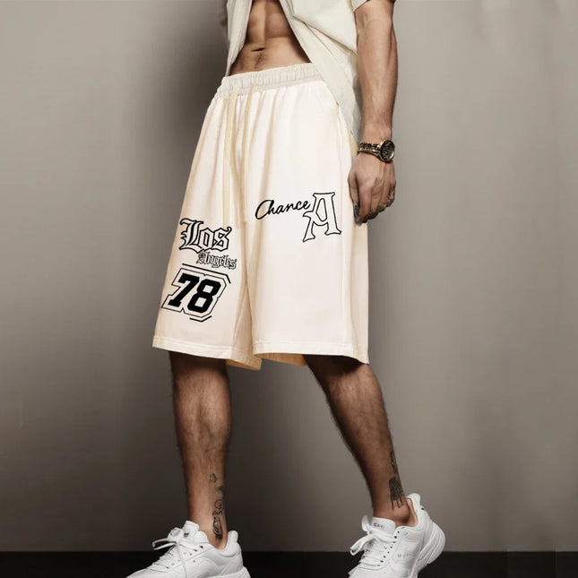 Los Angeles Print Shorts Summer Jogging Soft Loose Sports Shorts Comfortable Fashion High Street Casual Sweatpants Men's Shorts
