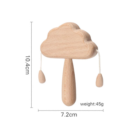 1PC Baby Rattle Toys Musical HandBell Rattle Baby Wooden Teething Rings Children's Montessori Toys Newborn Christmas Gifts