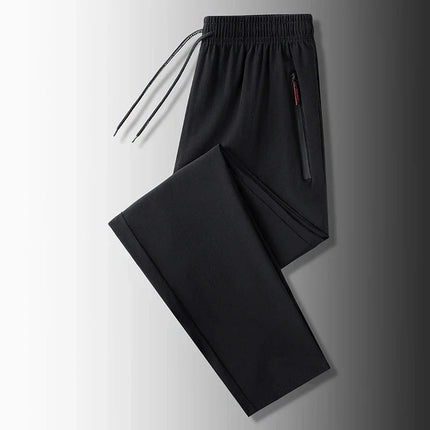 2026 Men's Ice Silk Quick-Dry Casual Pants Slim Fit Sports Pants Summer Lightweight Breathable