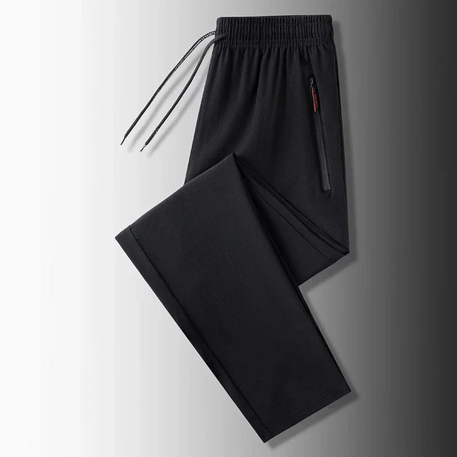 2026 Men's Ice Silk Quick-Dry Casual Pants Slim Fit Sports Pants Summer Lightweight Breathable