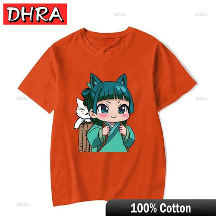 Anime Apothecary Diaries Crewneck T-Shirt Short Sleeve Maomao Tee Shirt Graphic Printed Casual Summer Unisex Tops Cute Clothing