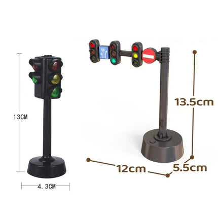 Safety Education Traffic Light Toy Traffic Signs and Crosswalk Light Signal Toys Signpost Barrier Speed Limit Indicator Warning