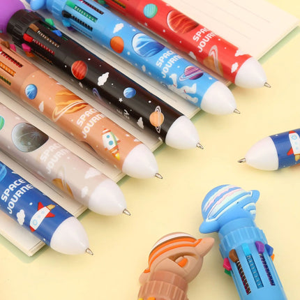 Astronaut 10-Color Pen The Creative Multi-Pen for Vibrant Journaling & Efficient Study Sessions