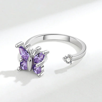 VENTFILLE 925 Sterling Silver Moon And Stars Zircon Rotatable Ring For Women Gift Diamond Relieve Stress Ring Jewelry Wholesale