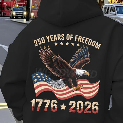 Since 1776 2026 250 Years Of Freedom Retro USA Long Sleeve Hoodies Loose Women Men Classics Nostalgia Hoody