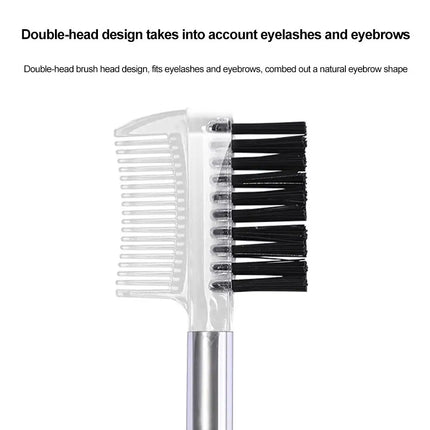 Dual-Headed Eyebrow Comb Makeup Brush Beauty Tool Professional Lash & Brow Comb, Dual-Sided Brush Creates Groomed Lashes & Brows