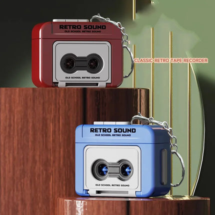 Retro Mini Recorder Player Keyring New Style Funny Record Players Keychain Suprise Gift Supplies Car Keychain