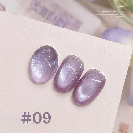 1-12pcs TC Popular Purple Cat Eye Nail Polish Gel Set UV Gel Soak Off Nail Magnetic Gel Polish Nail Art DlY For Salon At Home