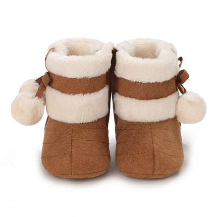 Baby Shoes With Soft Soles For Warmth 0-12 Months Old Baby Cotton Winter Socks and Shoes With Fleece Before Learning To Walk