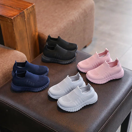 Children's Running Sneakers Boys Girls Casual Mesh Breathable Non-Slip Walking Patchwork Tennis Toddler Soft-Soled Girls' Shoes