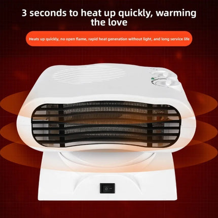 Portable Space Heater Cooler 2000W Auto Oscillating Desk Fan For Home Bedroom Living Room Office