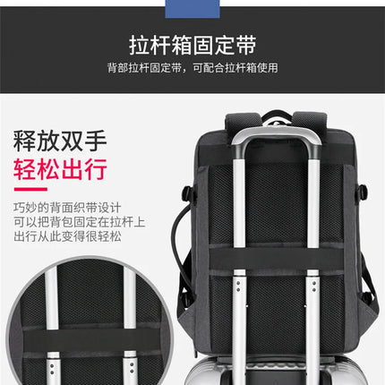 Fashion Expandable USB Laptop Waterproof Backpack Men Business School Backpack  Large Capacity Travel Backpack