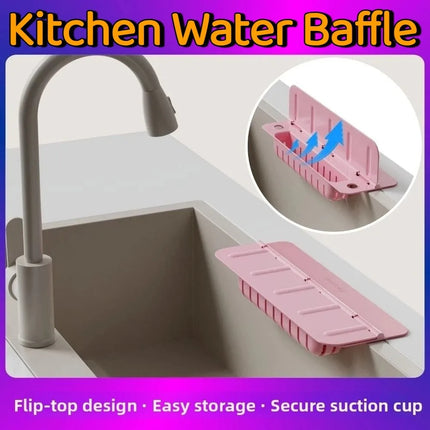 Reusable Kitchen Water Baffle Anti-splash Detachable Sink Splash Guard Creative Universal Soap Sponge Shelf Kitchen Gadgets