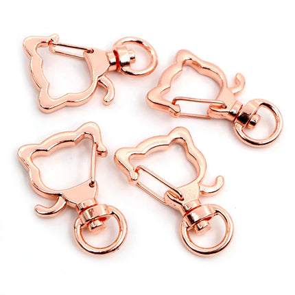 10pcs Cat Heart Snap Hook Trigger Clips Buckles For Keychain Lobster Lobster Clasp Hooks for Key Ring Clasp Jewelry Supplies