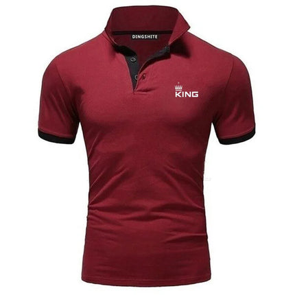 Summer new fashionable men's contrasting polo shirt, breathable short-sleeved casual men's lapel top