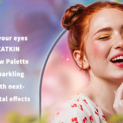 CATKIN Eyeshadow Blush Full Face Matte Shimmer Glitter High Pigmented Face Highlighter Shading Powder