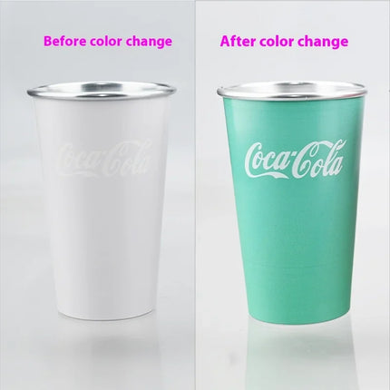 470ml Portable Aluminum Mug-CocaCola Cups ColorChanges When Cool Perfect for Cold Sensation Outdoor Camping Beer Cold DrinksCup