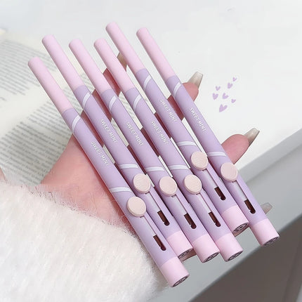 New Lip Liner Pen Matte Lipstick Pen Silver Long Lasting Lip Contouring Non Stick Lipliner Pencil Korean Makeup with Brush