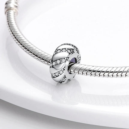 Charm Hot Sales 925 Sterling Silver Charms Beads CZ pave Round Clip Charms Fit Original Bracelet Necklace Charms Jewelry Gift