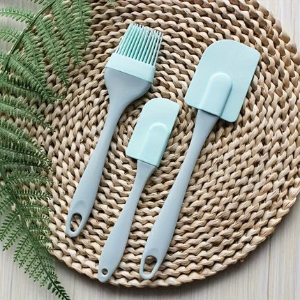 3PCS Cream Scraper DIY Bread Cake Butter Spatula Mixer Oil Brush Kitchen Baking Tool Silicone All-In-One Baking Kitchen Utensil