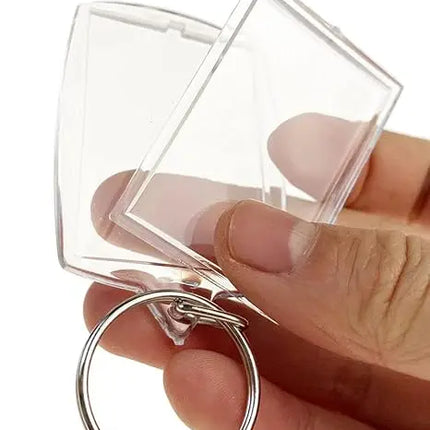 1/20Pcs Blank Acrylic Picture Keychain DIY Clear Insert Photo Split Key Ring Frame Key Chains Couple Anniversary Graduation Gift