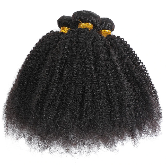 4C Afro Kinky Curly Virgin Brazilian Human Hair Weft Extensions Bundle for African Black Women Weaving Hair