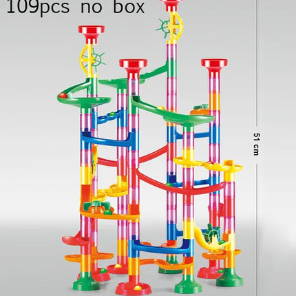 29-142PCS Marble Run Building Blocks Marbles Slide Toys For Children DIY Creativity Constructor Educational Toys Children Gift