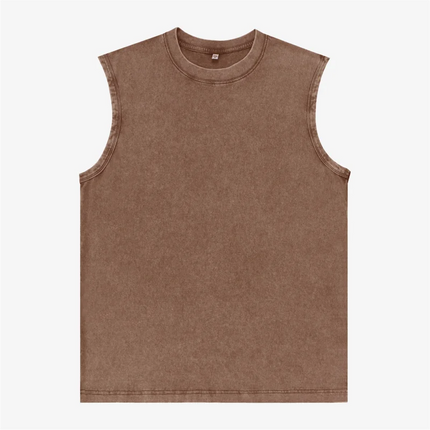 Customized Vest Free Printing Logo Images Vintage Washed T-shirts Waistcoat Clothes 100% Cotton Cultural Shirts Singlet Tank Top