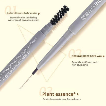 Ultra Fine Double Ended Eyebrow Pencil Waterproof Sweatproof Long Lasting Natural Hair Like Strokes Beginner Friendly with Brush